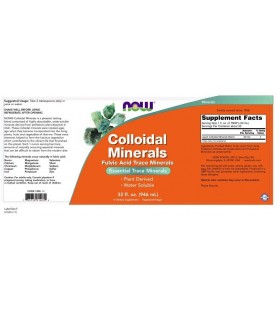 NOW Supplements, Colloidal Minerals Liquid, Plant Derived, 32-Ounce