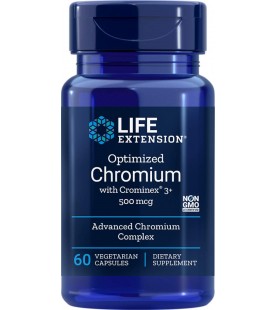 Life Extension Optimized Chromium with Crominex 3+, 500 mcg, 60 Capsules