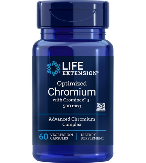 Life Extension Optimized Chromium with Crominex 3+, 500 mcg, 60 Capsules