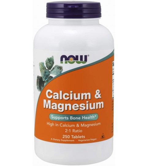 NOW Supplements, Calcium & Magnesium 2:1 Ratio, 250 Tablets