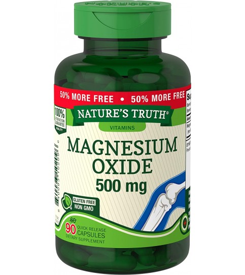 Nature's Truth Magnesium Oxide 500 Mg Capsules, 90Count