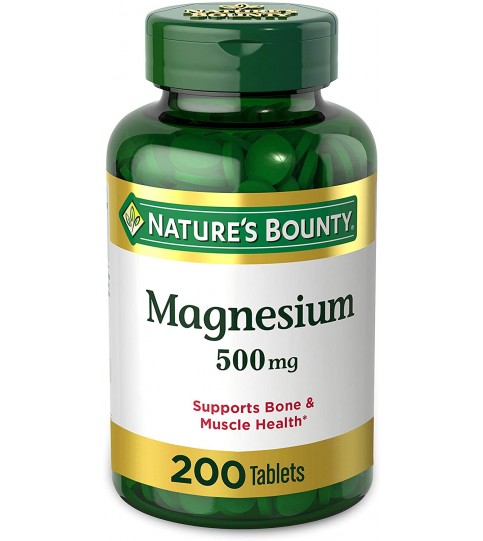 Magnesium by Nature’s Bounty, 500mg Magnesium, 200 Tablets