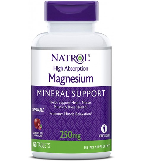 Natrol High Absorption Magnesium Chew Tablets, 60 Count