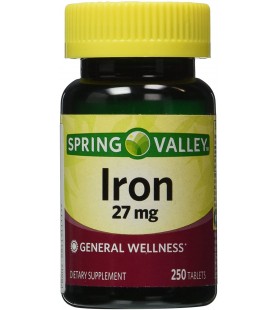 Spring Valley - Iron 27 mg, 250 Tablets