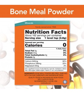 NOW Supplements, Bone Meal Powder, 1-Pound