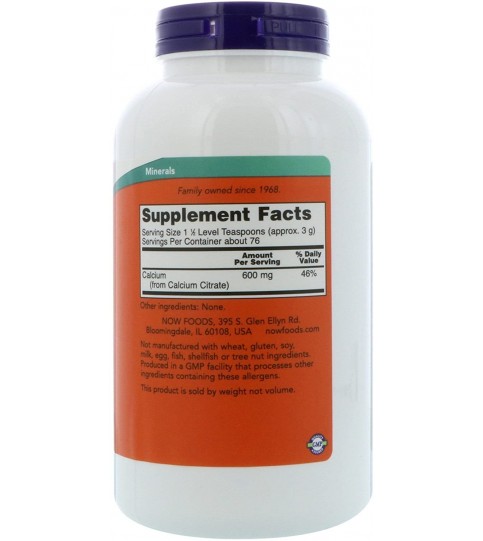 NOW Supplements, Calcium Citrate Powder, 8-Ounce