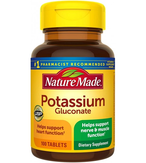 Nature Made Potassium Gluconate 550 mg Tablets, 100 Count