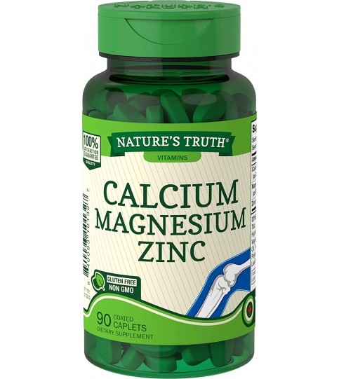 Calcium Magnesium Zinc Supplement - 90 Caplets