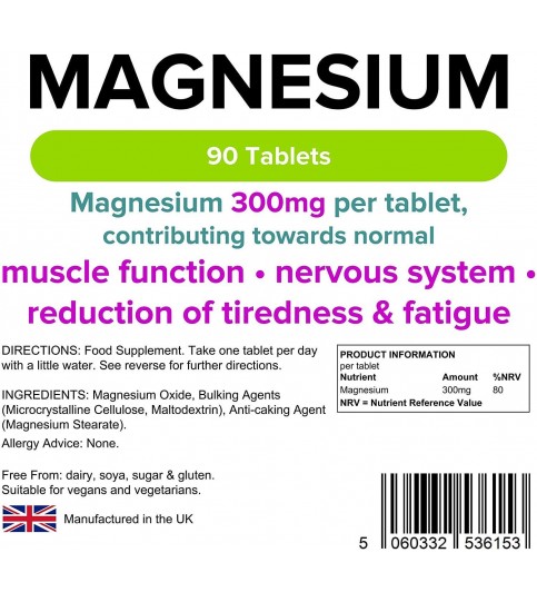 Lindens Magnesium Oxide 500mg Double Pack 180 Tablets