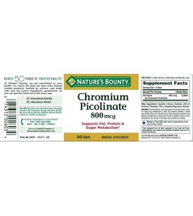 Nature's Bounty Mega Chromium Picolinate 800 mcg