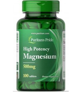 Puritan's Pride High Potency Magnesium 100 Tablets, 500 mg