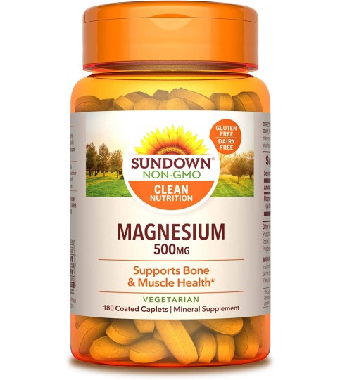 Sundown Magnesium, 500 mg, 180 Coated Caplets