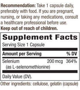 Nature's Way Selenium 200 mcg, 100 Capsules