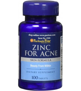 Zinc for Acne by Puritan's Pride, 100 Tablets