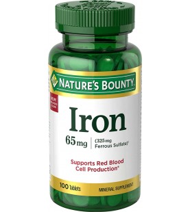 Nature's Bounty Iron 65 Mg (325 mg Ferrous Sulfate), 100 Tablets