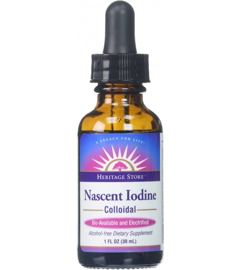 Heritage Store Colloidal Nascent Iodine Supplement Drops, 1 FL  (480 Servings)