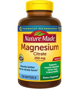 Nature Made Magnesium Citrate 250mg Softgels, 120 Count