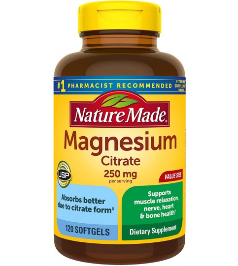 Nature Made Magnesium Citrate 250mg Softgels, 120 Count