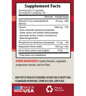 Healthy Joints Supplement - Calcium Magnesium - 120 Capsules