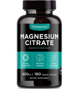 Magnesium Citrate Powder Capsules 400mg – 180 Count