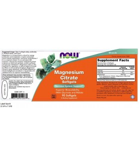 NOW Supplements, Magnesium Citrate, 90 Softgels