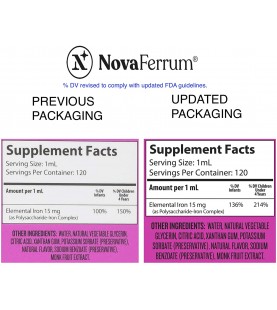 NovaFerrum Liquid Iron Supplement  4 fl oz (120 mL) - Raspberry Grape