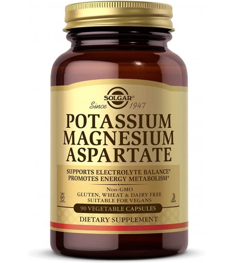 Solgar – Potassium Magnesium Aspartate, 90 Vegetable Capsules