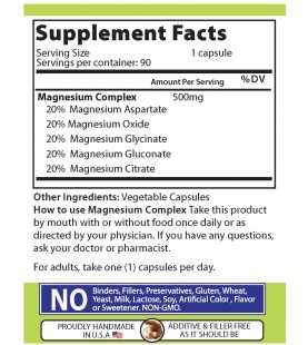 Our Daily Vites Premium Magnesium Complex Plus 90ct, 500mg