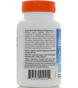 High Absorption Magnesium Doctors Best 120 Tabs