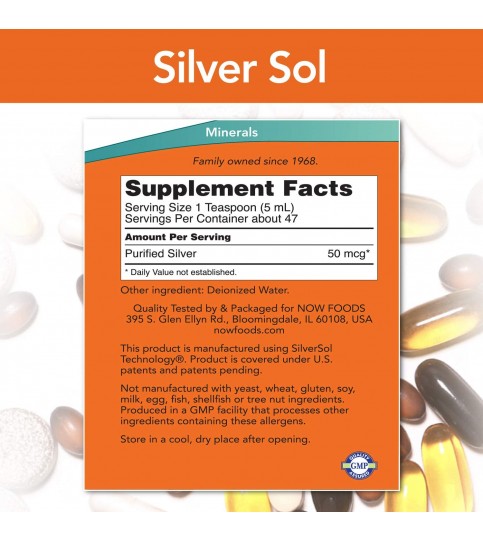 NOW Supplements, Silver Sol, Liquid, 8-Ounce