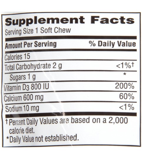 Caltrate 600+D3 Soft Chews, 60-Count, 600mg