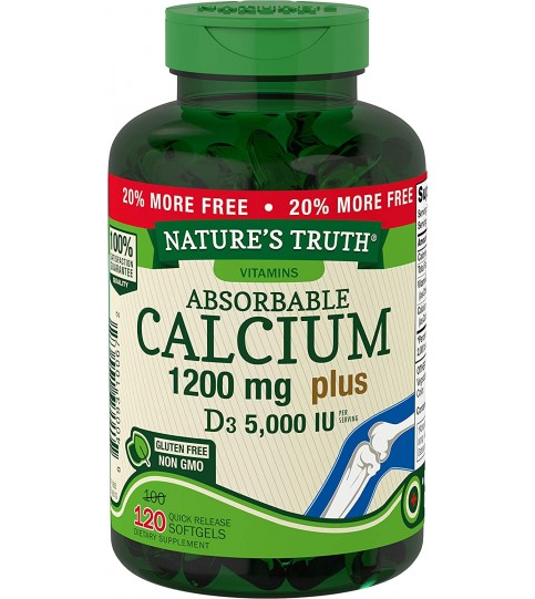 Absorbable Calcium 1200 mg with Vitamin D3 5000 IU - 120 Softgels