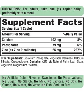 Puritan's Pride Zinc Picolinate 25 Mg, 100 Count