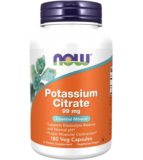 NOW Supplements, Potassium Citrate 99 mg, 180 Veg Capsules