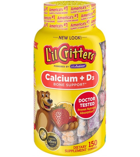 L'il Critters Kids Calcium Gummy Bears with Vitamin D3 , 150ct