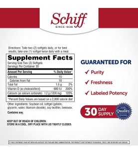 Schiff Super Calcium 1200mg with Vitamin D3, 120 softgels