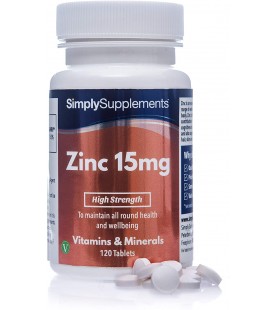 Zinc Tablets 15mg - Potent One-a-Day Formula - 120 Tablets