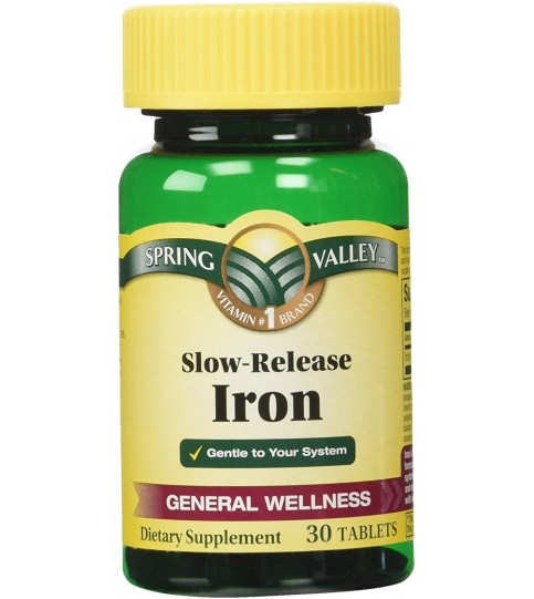 Spring Valley Slow Release Iron, 30 Tablets