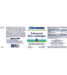 Life Extension Enhanced Zinc Lozenges, 30 Lozenges