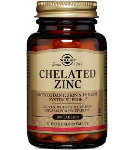 Solgar Chelated Zinc, 100 Tablets