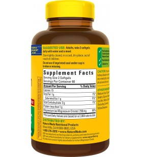 Nature Made Magnesium Citrate 250mg Softgels, 120 Count