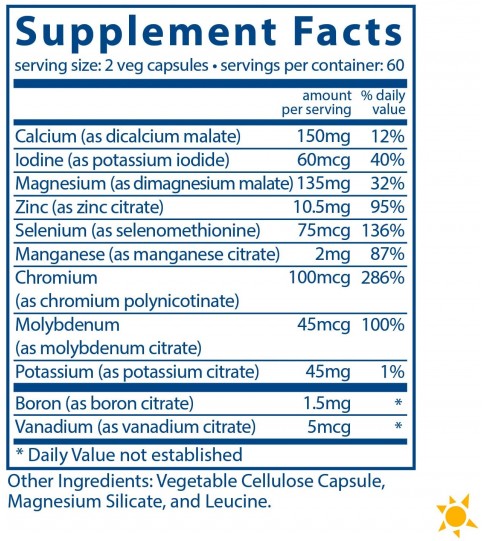 Vital Nutrients - Multi-Minerals - 120 Vegetarian Capsules