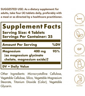 Solgar – Chelated Magnesium, 100 Tablets