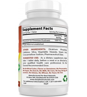 Best Naturals Chromium Picolinate 1000 mcg 120 Tablets