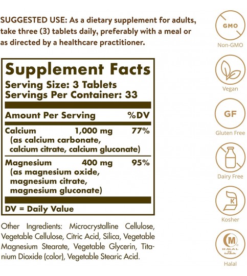 Solgar - Calcium Magnesium Tablets 250 Count