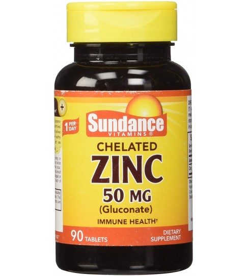 Sundance Chelated Zinc 50 mg Tablets, 90 Count