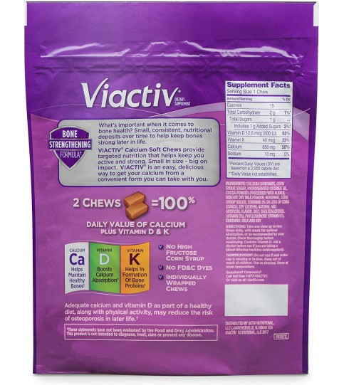 Viactiv Calcium Plus D Vitamin Chews, 180 Count