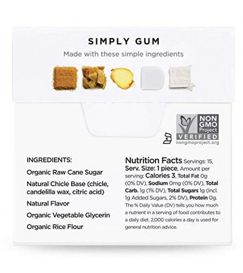 Simply Gum All Natural Gum Ginger (12X15 Ct)