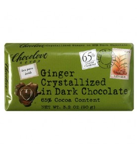 Chocolove Dark Chocolate Bar Crystallized Ginger (12x3.2 Oz)