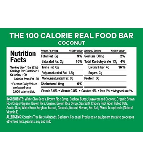 Health Warrior Coconut Chia Bar (15x0.88OZ )